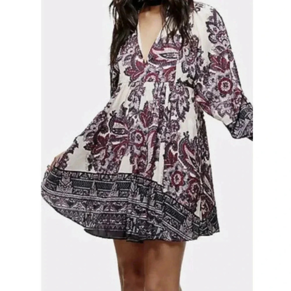Free People Say You Love Me Long Sleeve Mini Dress Size Small - Picture 3 of 11